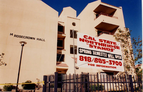 Campus to reopen sign, 1994