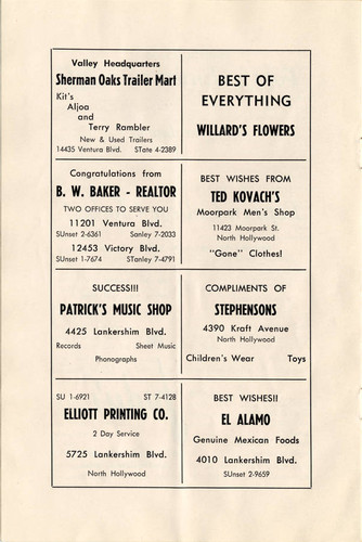 Junior Light Opera Club of the San Fernando Valley production of Rose Marie program, 1949