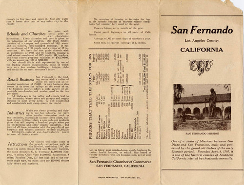 San Fernando brochure, circa 1929-1930 (front)