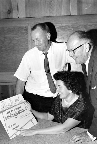 Sons of Norway members planning the annual lutefisk dinner, 1960