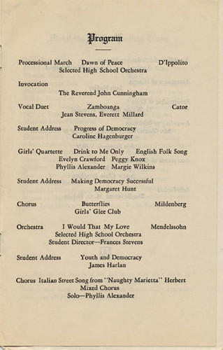 Canoga Park High School Commencement Brochure, 1936