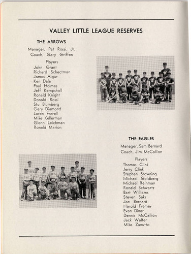 North Hollywood Little League baseball program, 1957