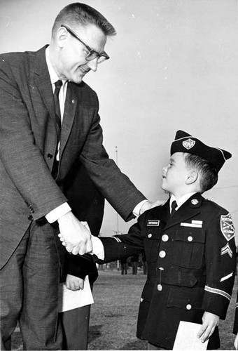 Northridge Military Academy cadet, early 1960s--Congressman James C. Corman