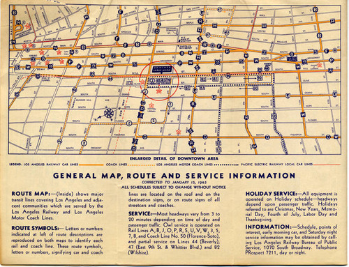 Official Los Angeles Railway Route Map, 1945 (page 4)