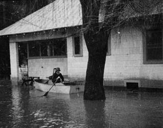 Los Angeles River flood, San Fernando Valley, 1938