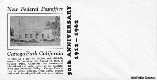 Federal Post Office in Canoga Park, 1962