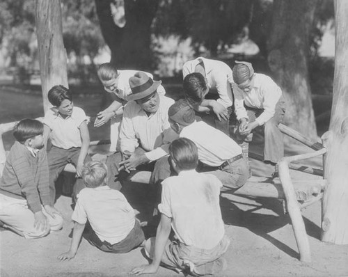 James Jeffries entertaining boys