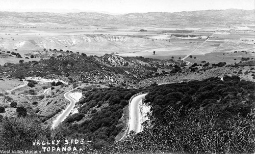 View of Topanga Canyon Boulevard and the San Fernando Valley, circa 1921