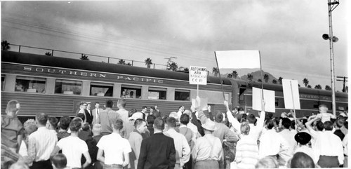 Nikita Krushchev at the Southern Pacific Railroad Depot in Glendale, 1959