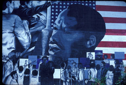 Mural, Dr. Martin Luther King, Pacoima, circa 1978-1981
