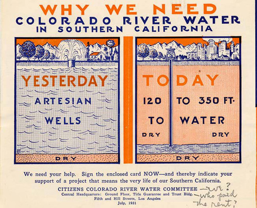 Pamphlet promoting water from the Colorado River for Southern California, 1931