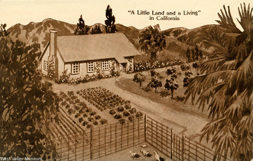 "A Little Land and a Living" postcard, c. 1919