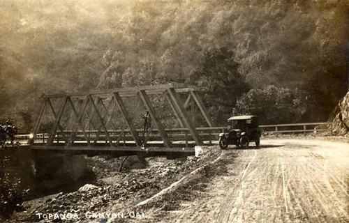 Bridge at foot of grade, Topanga, Calif