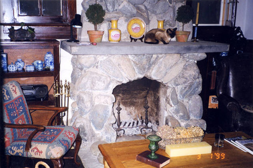 Mantle and fireplace inside 11236 Sheldon, Stonehurst tract, Sun Valley