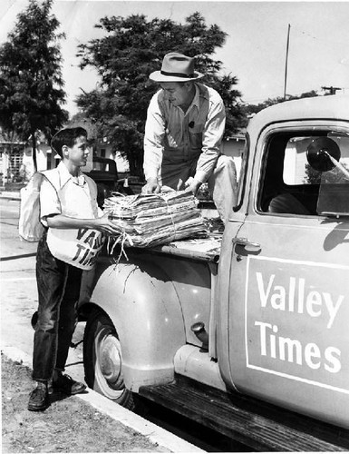 Valley Times newspaper delivery, Burbank,1949