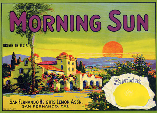 Morning Sun Lemon Crate Label