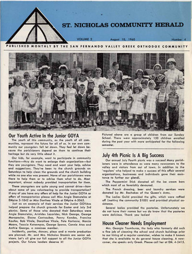 St. Nicholas Community Herald, 1960 (page 1)