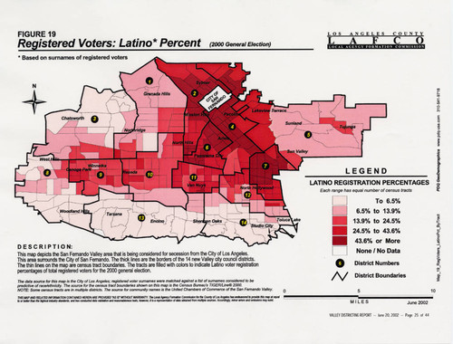 Preliminary Valley districting report map, Los Angeles, 2001