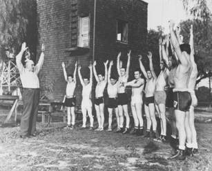 James (Jim) Jeffries and other boxers excercising