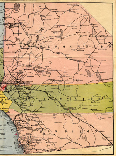 Miner's Road Map of Southern California, Los Angeles, 1899