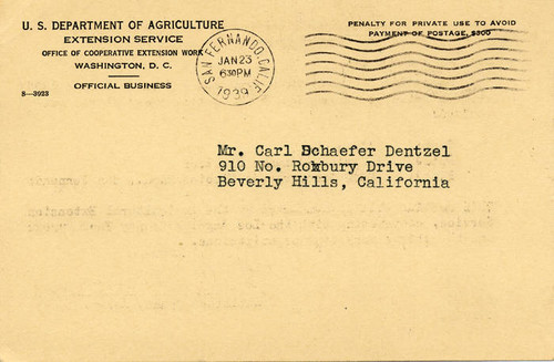 U. S. Department of Agriculture, Office of Cooperative Extension Work announcement of meeting, 1939