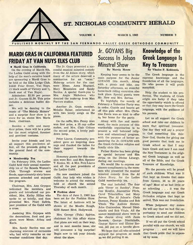 St. Nicholas Community Herald, 1962 (page 1)