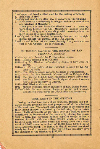 Programme Commemorating the Restoration of Mission San Fernando, 1938