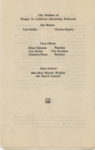 Canoga Park High School Commencement Brochure, 1936