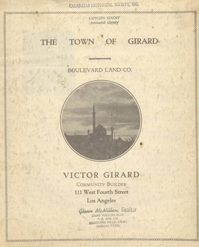 Real estate booklet for the Town of Girard, circa 1920's