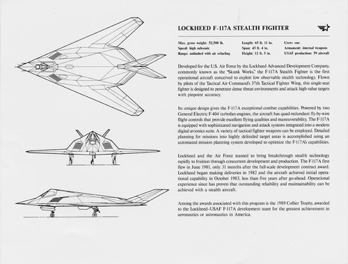 Lockheed F-117A Stealth Fighter