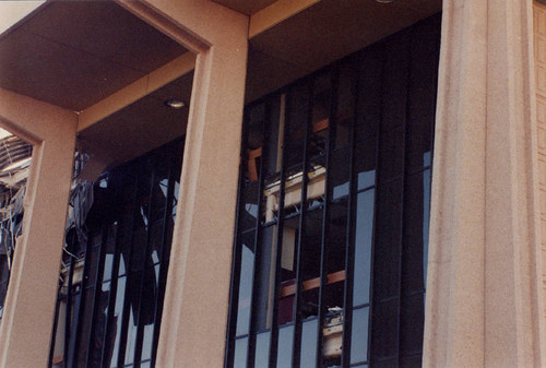 Earthquake damage, Oviatt Library, California State University, Northridge, 1994