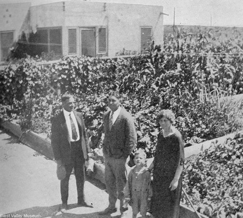 Charles Weeks and family at his house in the San Fernando Valley around 1927