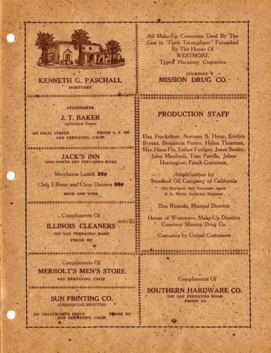 Official program for the Seventh Annual San Fernando Valley Mission Fiesta and Pageant, 1937