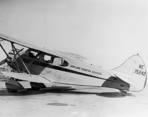 Biplane, Airplane Charter Service by Mercer, Lockheed Air Terminal, Burbank, circa 1946