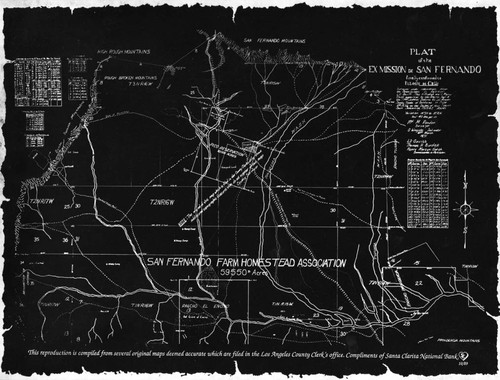 San Fernando Homestead Association Map of San Fernando Valley