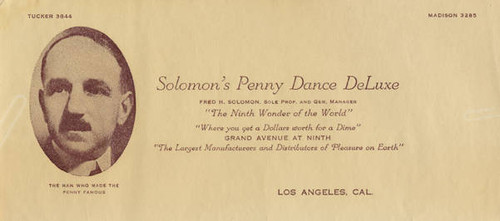 Letterhead stationery from Solomon's Penny Dance DeLuxe
