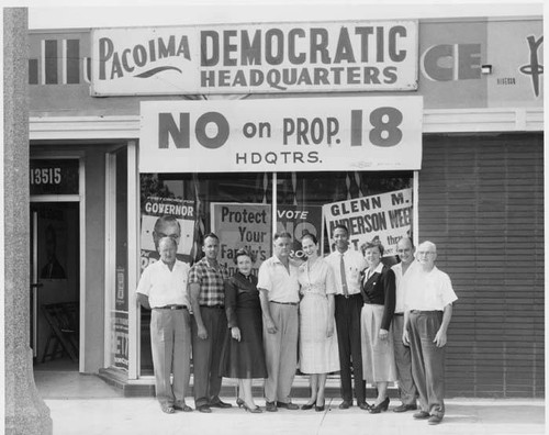 Pacoima field office, "No on Proposition 18" campaign, 1958