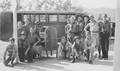 Boy Scouts preparing to leave for a camping trip, Tujunga, circa 1935-1945