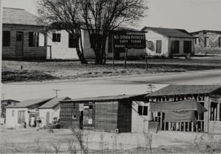 Condemned, unfinished houses, Van Nuys, 1938