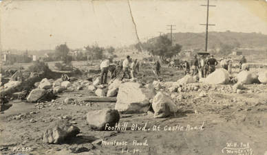 Montrose flood, 1934 at Foothill Blvd