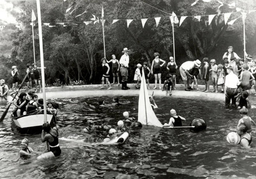 Orphan's party at Solomon Ranch, Topanga, circa 1920s