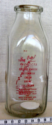 Giacopuzzi Dairy milk bottle, circa 1950s