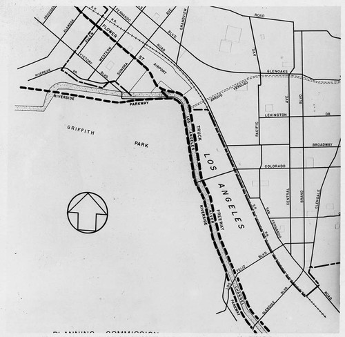 California Highway Commision's early plans for I-5 and Highway 134, 1952