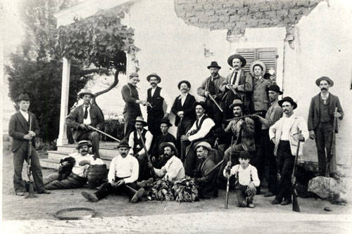 Dove hunting party at Rancho Los Encinos, circa 1905-1910