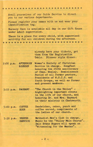 Chatsworth Methodist Church Pioneer Jubilee, 1958 (page 3)