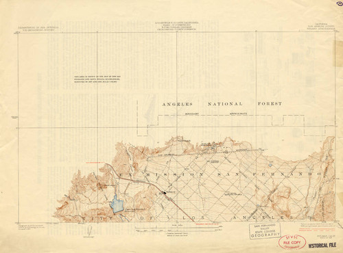 Topographical map of Sylmar, 1925