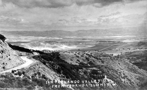San Fernando Valley from a Topanga summit, circa 1921