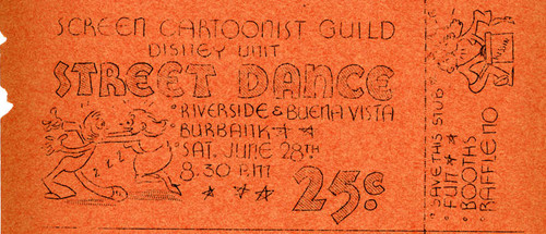 Ticket for Screen Cartoonist Guild Dance