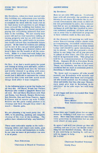 Canoga Elks 2190 Bulletin, January 1965