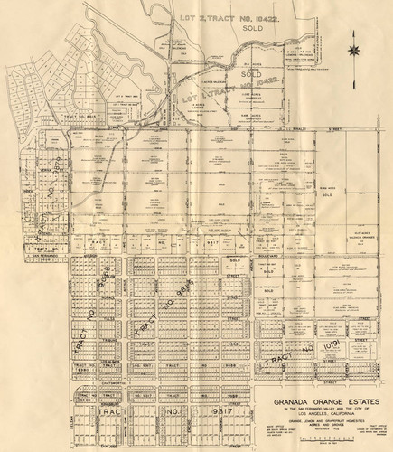 Map of the Granada Orange Estates in the San Fernando Valley and the City of Los Angeles, Calif., 1936